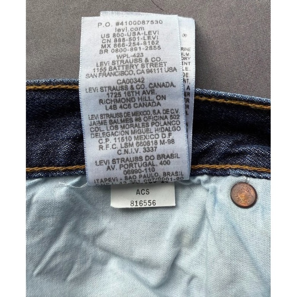 Levis 501 Jeans Men 36 X 30 Button Fly‎ Straight Blue Denim Made In Haiti - Picture 14 of 16